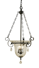  2919 MB - 3-Light Mahogany Bronze Carcassonne Foyer Chandelier