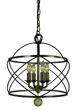 Framburg 4414 MB/AB - 4-Light Mahogany Bronze/Antique Brass Nantucket Chandelier