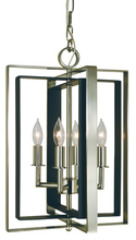 Framburg 4860 AB/MBLACK - 4-Light Antique Brass/Matte Black Symmetry Mini Chandelier