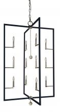 Framburg 5369 PN/MBLACK - 12-Light Polished Nickel/Matte Black Minimalist Elegant Foyer Chandelier