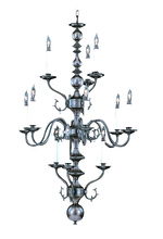 Framburg 9132 SP - 12-Light Satin Pewter Jamestown Foyer Chandelier