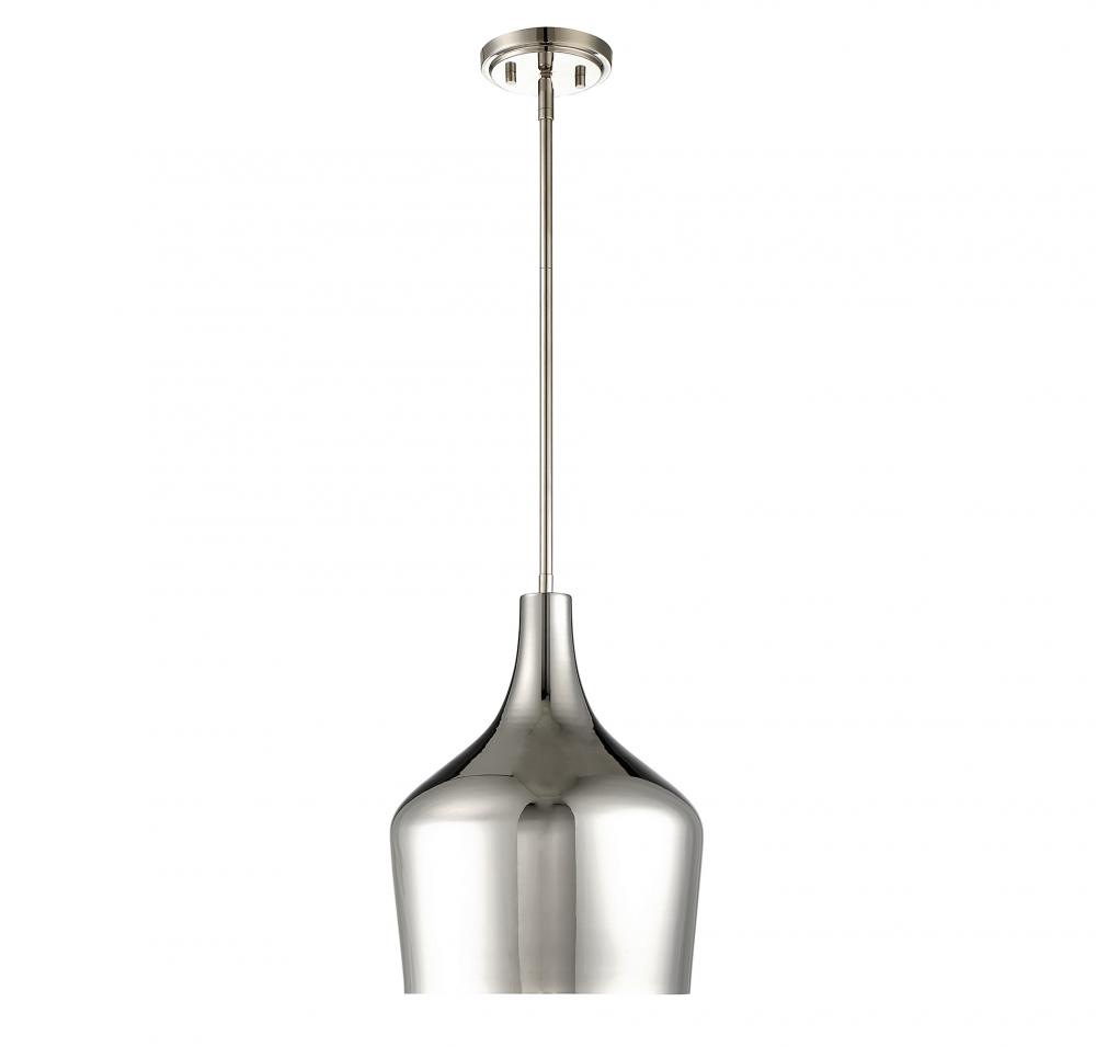 1-Light Pendant in Polished Nickel