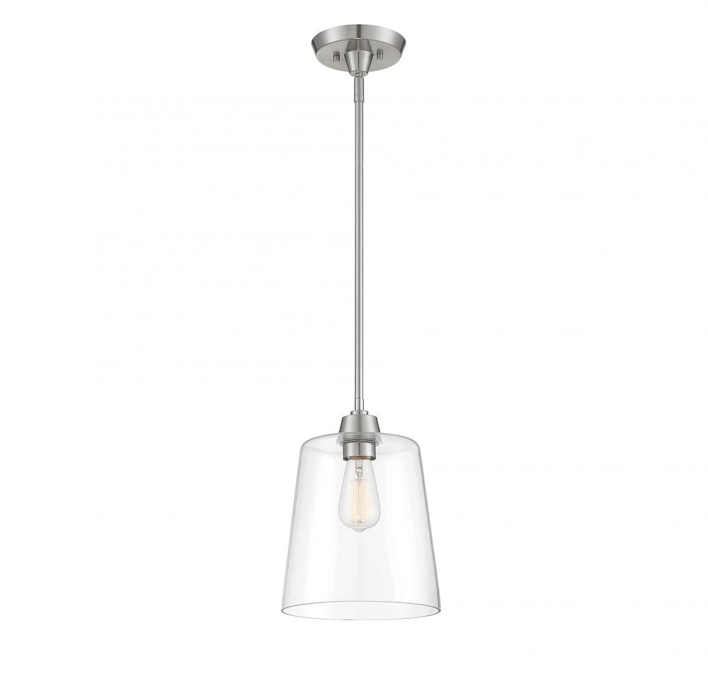 1-Light Pendant in Brushed Nickel