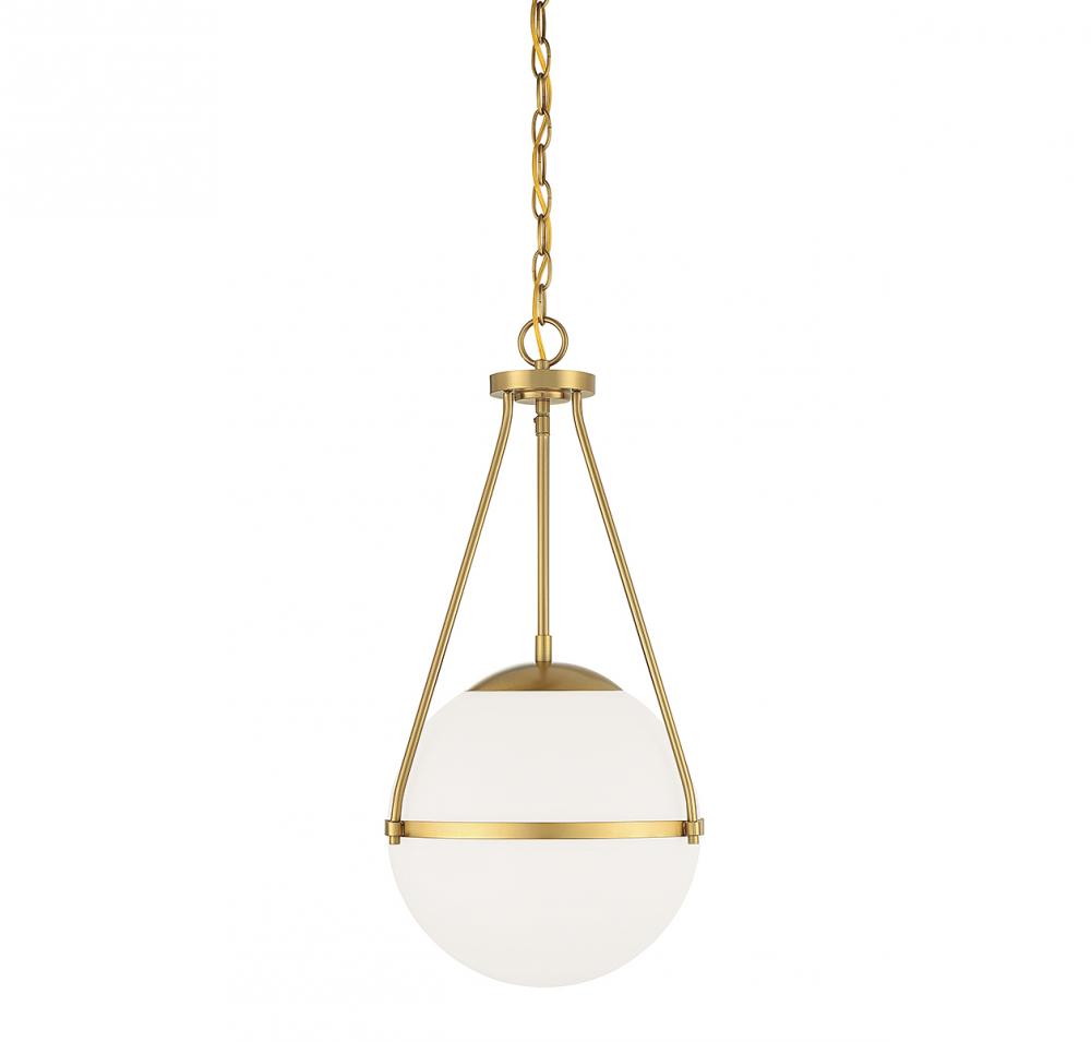 1-Light Pendant in Natural Brass