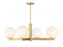 Savoy House Meridian M100123NB - 4-Light Chandelier in Natural Brass