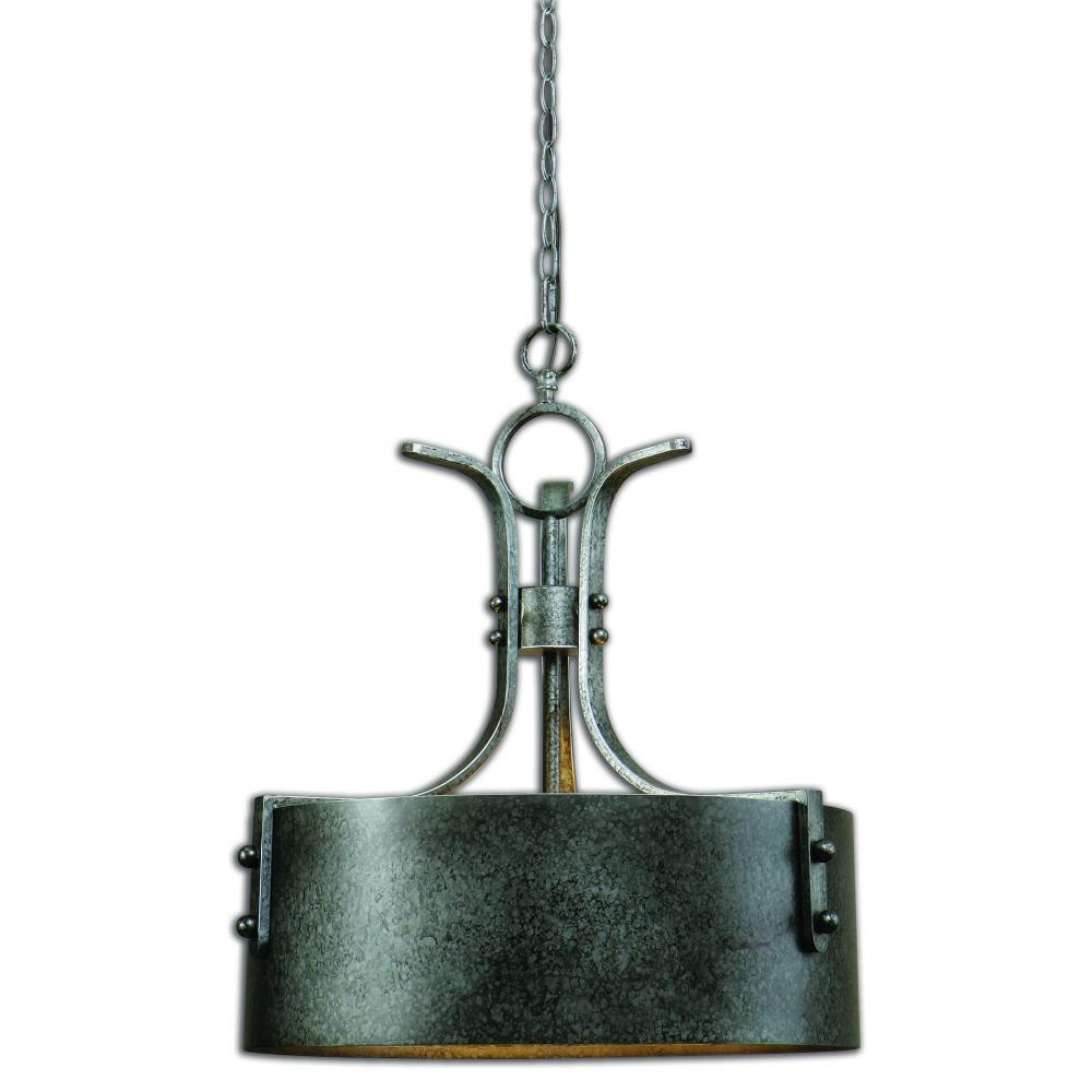 Uttermost Leland 3 Light Metal Drum Pendant