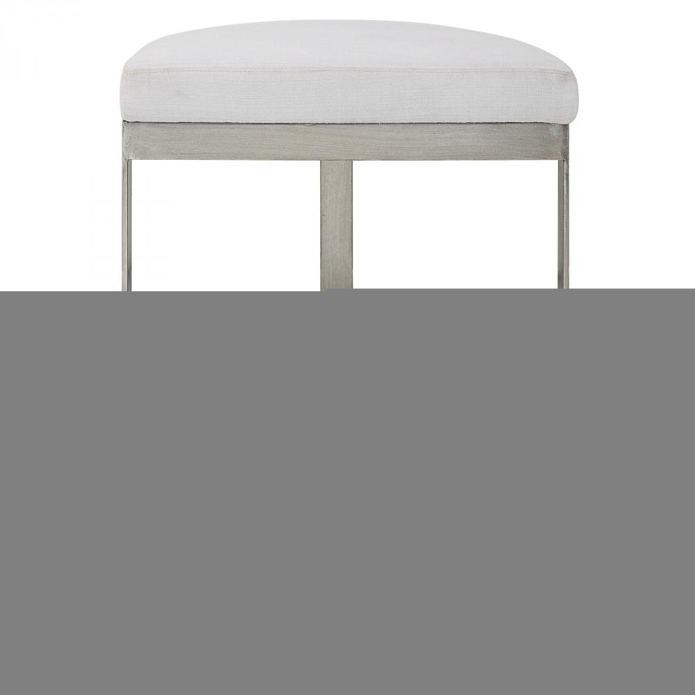 Ivanna Backless Silver Counter Stool