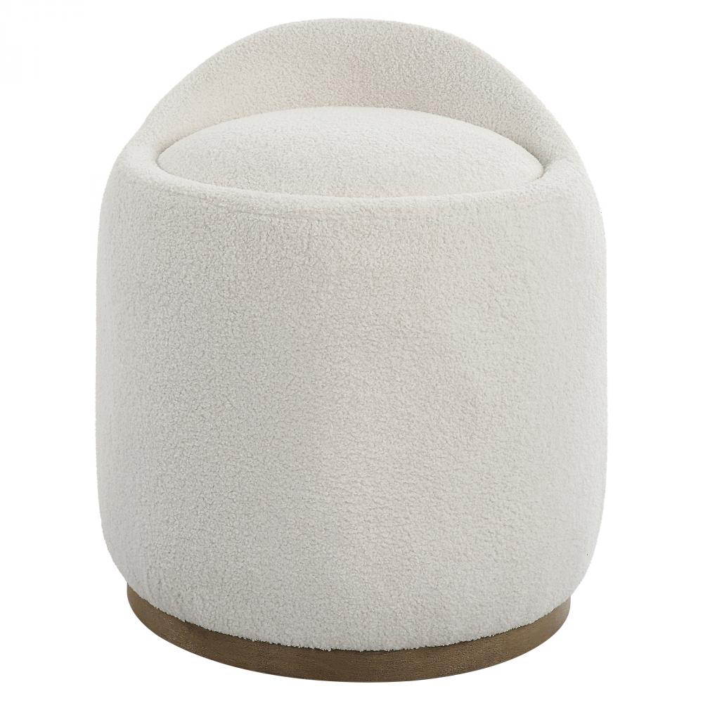 Uttermost Swirl Swivel Sheepskin Ottoman