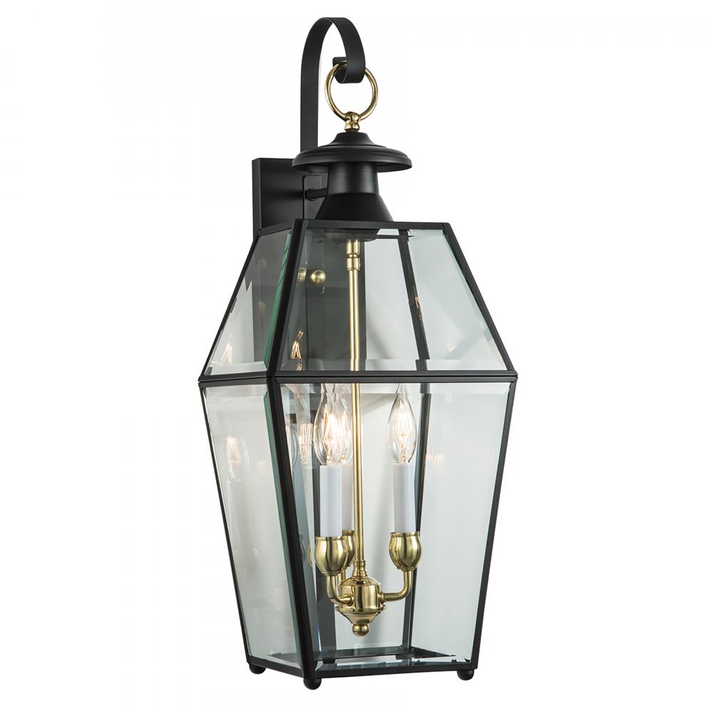 Olde Colony 28&#39;&#39; High 3-Light Outdoor Sconce - Black