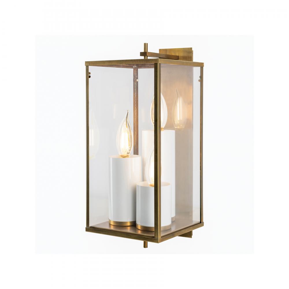 Back Bay 24.5&#39;&#39; High 3-Light Outdoor Sconce - Aged Brass