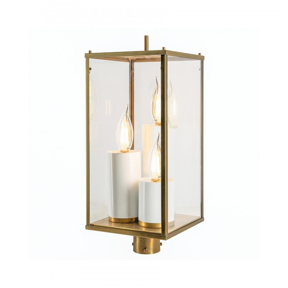 Back Bay 23.25&#39;&#39; High 3-Light Outdoor Post Light - Aged Brass