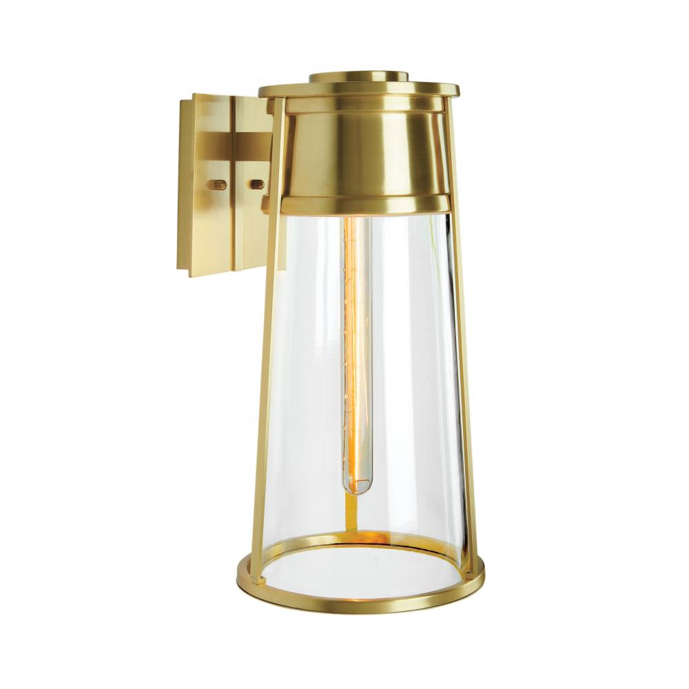 Cone 12.75&#39;&#39; High 1-Light Outdoor Sconce - Satin Brass