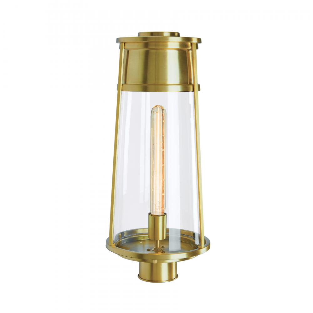 Cone 19.75&#39;&#39; High 1-Light Outdoor Post Light - Satin Brass