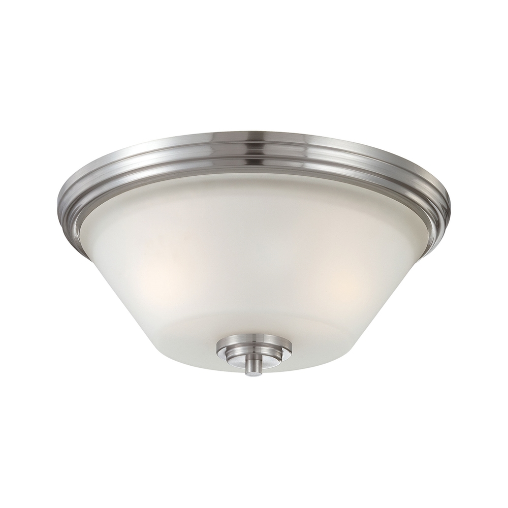 Thomas - Pittman 14&#39;&#39; Wide 2-Light Flush Mount - Brushed Nickel