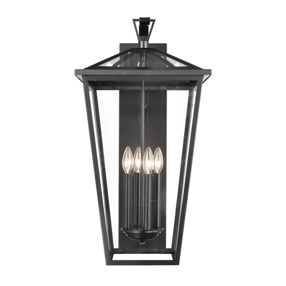 Main Street 28&#39;&#39; High 4-Light Outdoor Sconce - Black