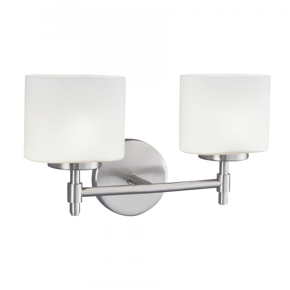 Moderne 14.25&#39;&#39; Wide 2-Light Vanity Light - Chrome