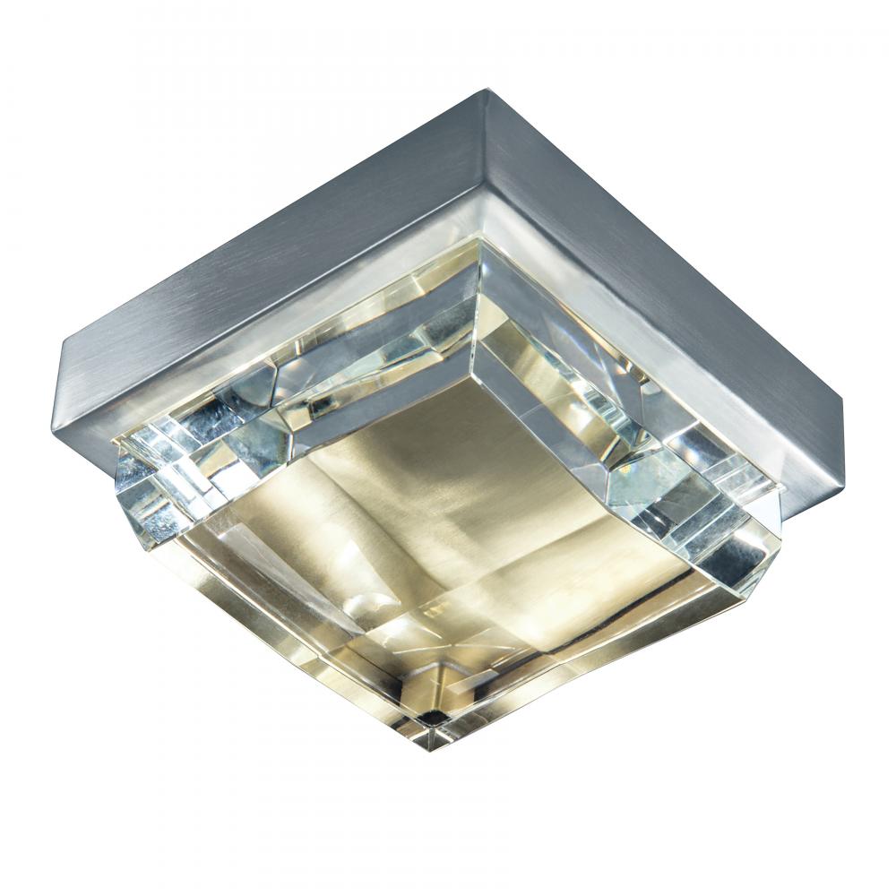 Crystal 6.5&#39;&#39; Wide Integrated LED Flush Mount - Brushed Nickel/Satin Brass