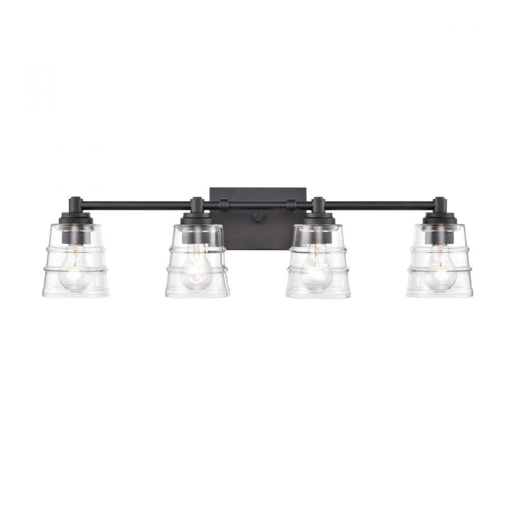 Pulsate 30.25&#39;&#39; Wide 4-Light Vanity Light - Matte Black