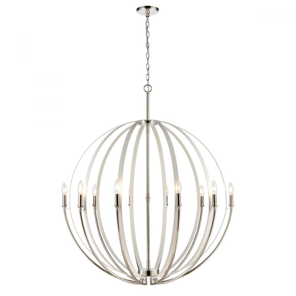 Rotunde 38&#39;&#39; Wide 10-Light Chandelier - Matte White