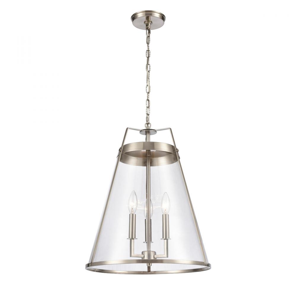 Judy 16&#39;&#39; Wide 3-Light Pendant - Satin Nickel