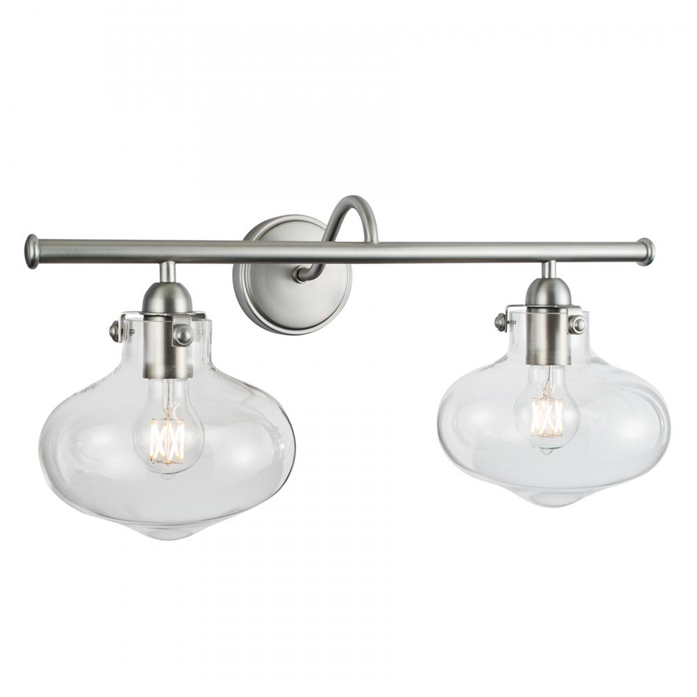 Clara 9&#39;&#39; Wide 2-Light Vanity Light - Brushed Nickel