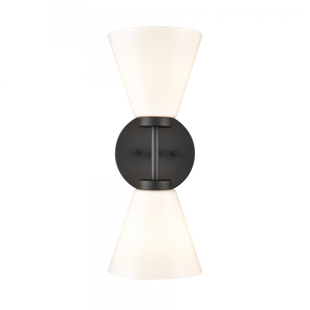 Houghton 15&#39;&#39; High 2-Light Vanity Light - Matte Black