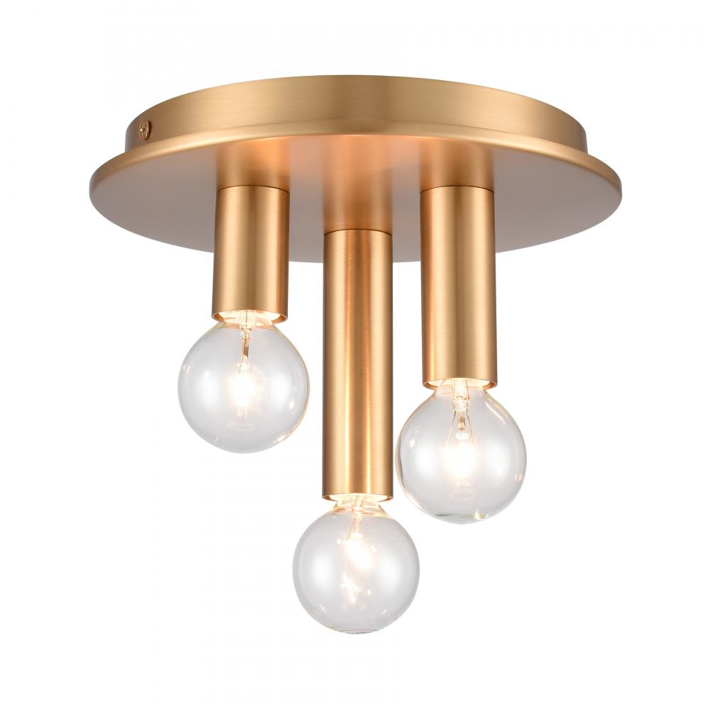 Pepper 8&#39;&#39; Wide 3-Light Flush Mount - Brushed Gold