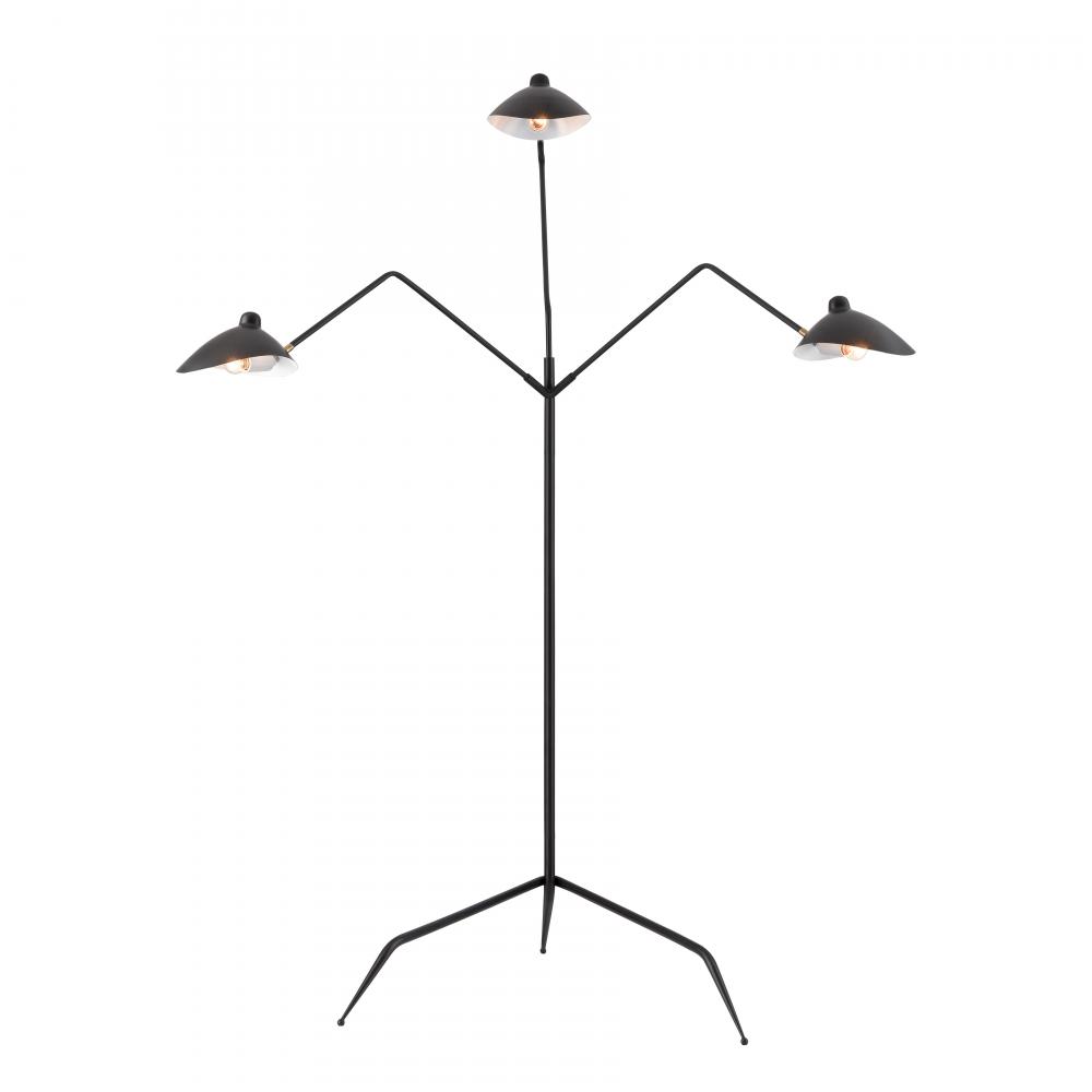 Risley 81.5&#39;&#39; High 3-Light Floor Lamp - Matte Black - Includes LED Bulb