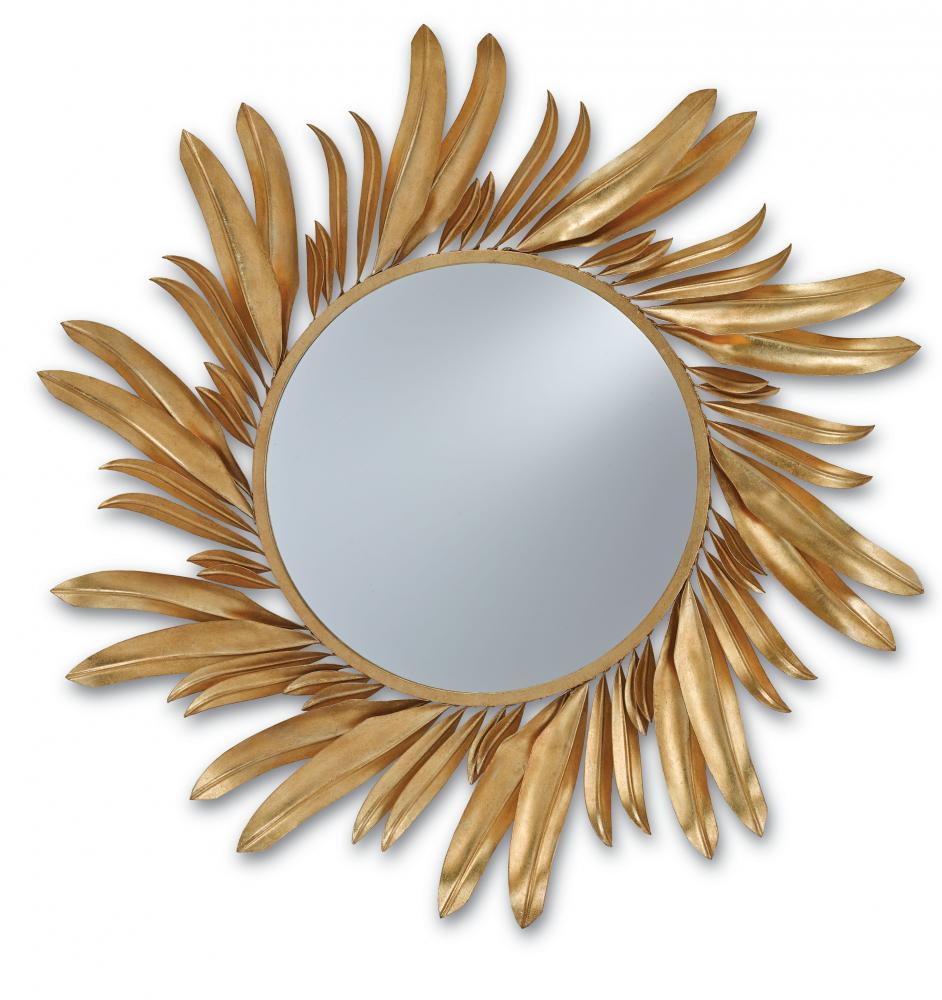 Folium Round Gold Mirror