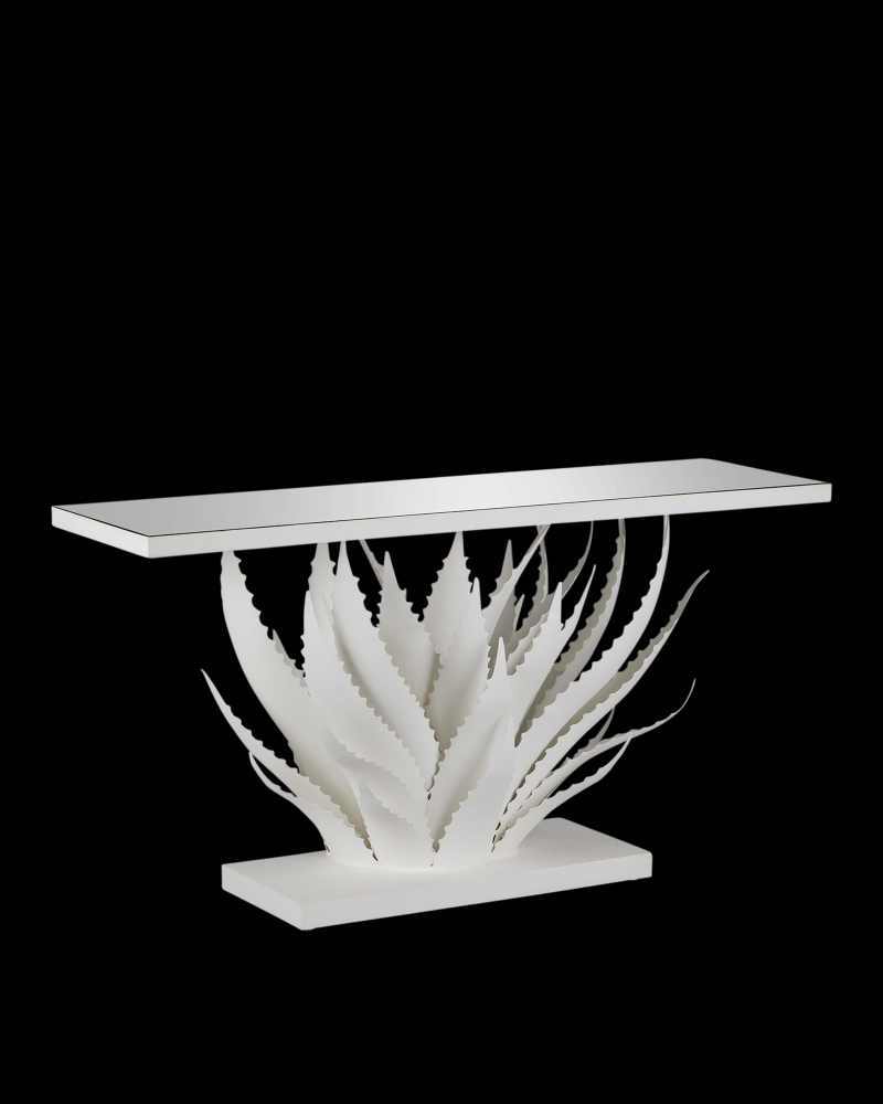 Agave White Console Table