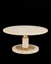 Currey 4000-0184 - Miles Travertine Cocktail Tabl