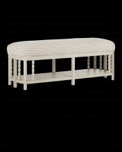 Currey 7000-0672 - Norene Gray Bench, Demetria Parchment