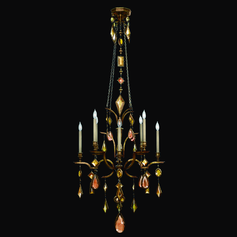 Encased Gems 31&#34;W Round Chandelier