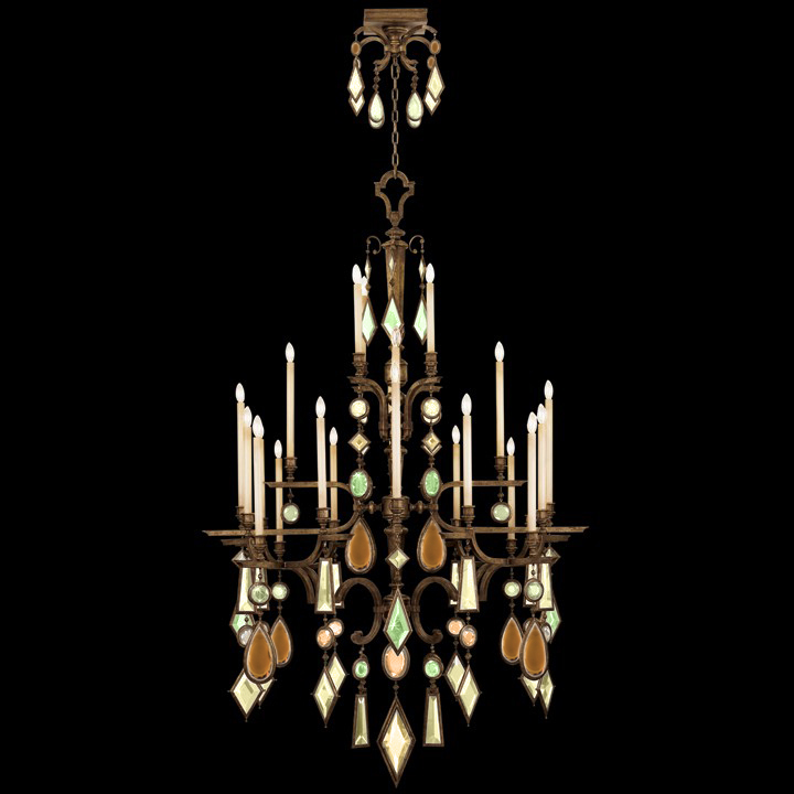 Encased Gems 53&#34;W Round Chandelier