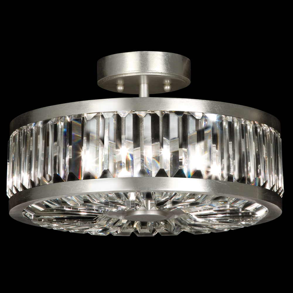 Crystal Enchantment 16&#34;W Round Semi-Flush Mount